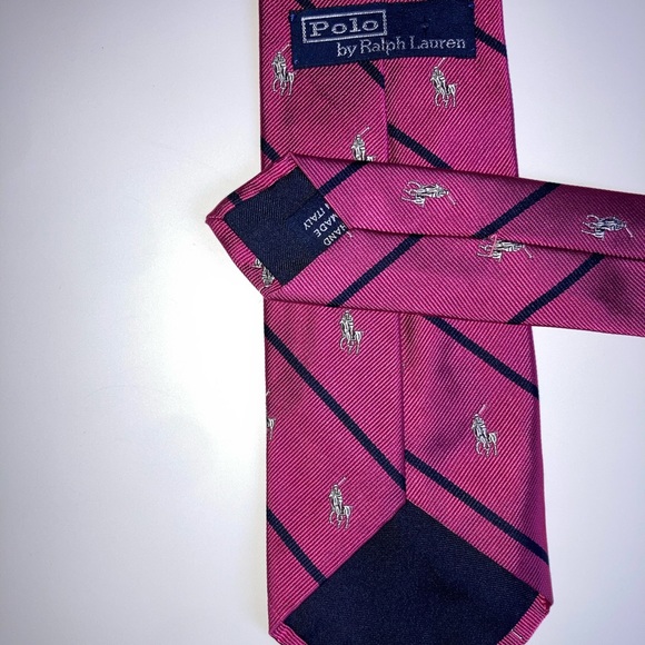 Vintage Ralph Lauren Tie Hand made In Italy Polo Monogram